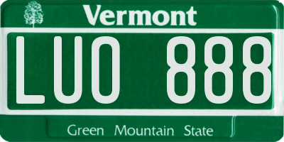 VT license plate LUO888