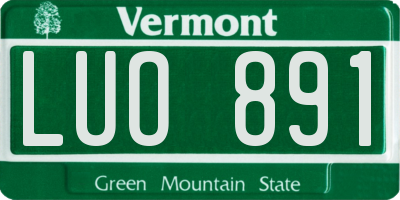 VT license plate LUO891