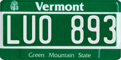 VT license plate LUO893