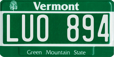 VT license plate LUO894