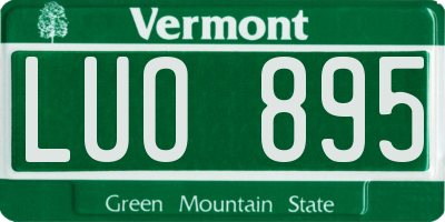 VT license plate LUO895