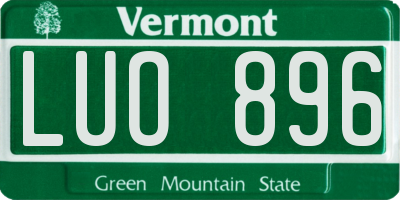 VT license plate LUO896