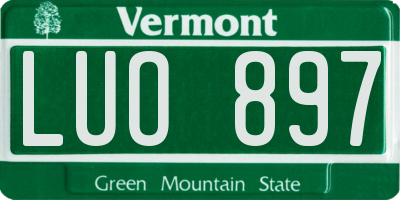 VT license plate LUO897