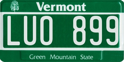 VT license plate LUO899