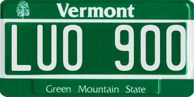VT license plate LUO900