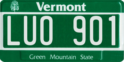 VT license plate LUO901
