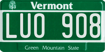 VT license plate LUO908