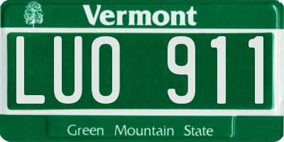 VT license plate LUO911