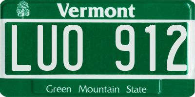 VT license plate LUO912