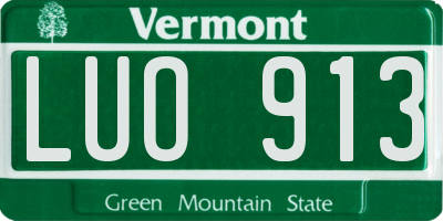 VT license plate LUO913