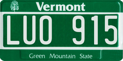VT license plate LUO915