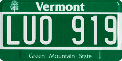 VT license plate LUO919
