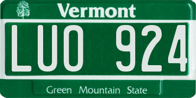VT license plate LUO924