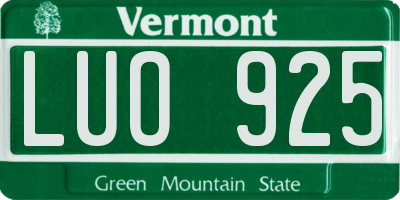 VT license plate LUO925