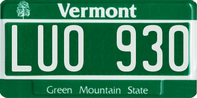 VT license plate LUO930