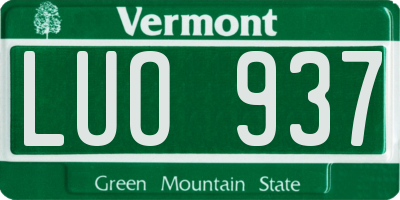 VT license plate LUO937