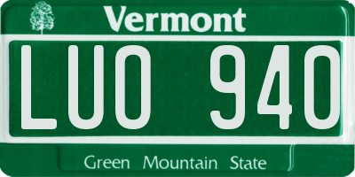 VT license plate LUO940