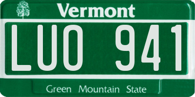 VT license plate LUO941