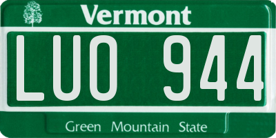 VT license plate LUO944