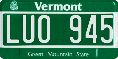VT license plate LUO945