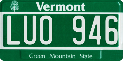 VT license plate LUO946
