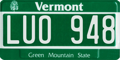 VT license plate LUO948