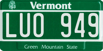 VT license plate LUO949