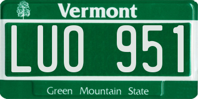 VT license plate LUO951