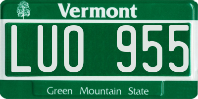 VT license plate LUO955