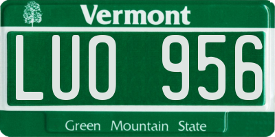 VT license plate LUO956