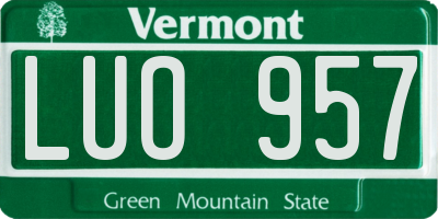 VT license plate LUO957