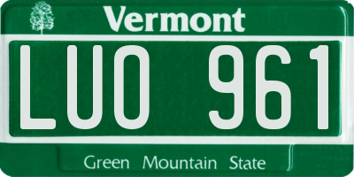 VT license plate LUO961