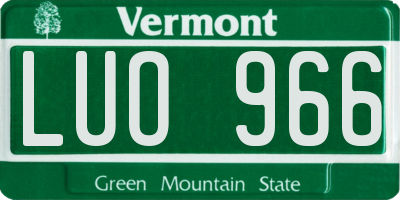 VT license plate LUO966