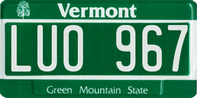 VT license plate LUO967