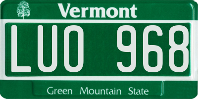 VT license plate LUO968