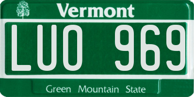 VT license plate LUO969