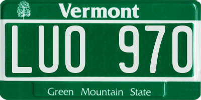 VT license plate LUO970