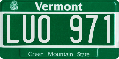 VT license plate LUO971