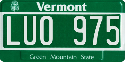 VT license plate LUO975