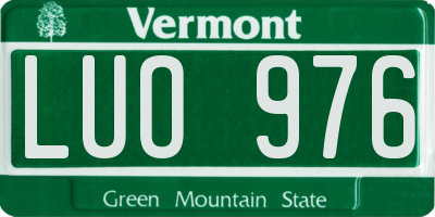 VT license plate LUO976