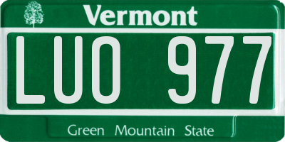 VT license plate LUO977