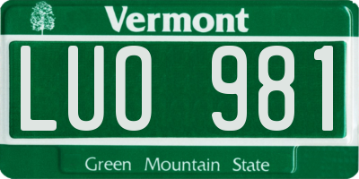 VT license plate LUO981