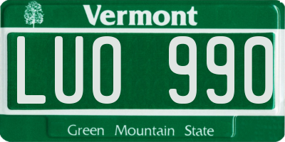 VT license plate LUO990