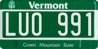 VT license plate LUO991