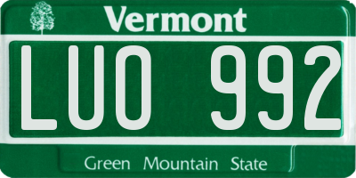 VT license plate LUO992