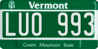 VT license plate LUO993