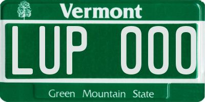 VT license plate LUP000