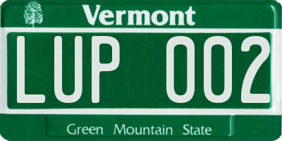 VT license plate LUP002