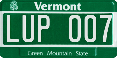 VT license plate LUP007