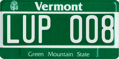 VT license plate LUP008